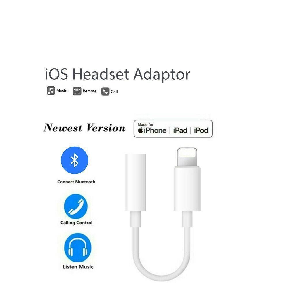 Bluetooth Lightning to 3.5 mm Headphone Jack Adapter For iPhone 7 8+ Xs 11